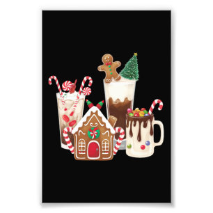 Kerst Koek Kerstmis Koffie Liefhebber Geschenk Foto Afdruk