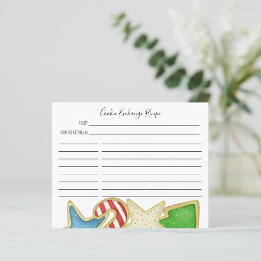 Kerst Koek Uitwisseling Wizige Receptkaart (Staand voorkant)