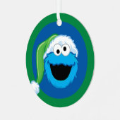 Kerst Koekiemonster Metalen Ornament (Voorkant links)