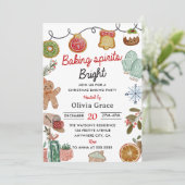 Kerst koekje bakken partij kaart (Staand voorkant)