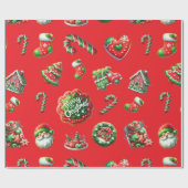 Kerst koekje bakker patroon cadeaupapier (Vlak)