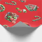 Kerst koekje bakker patroon cadeaupapier (Hoek)