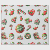 Kerst koekje bakker patroon cadeaupapier (Vlak)