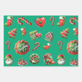 Kerst koekje bakker patroon inpakpapier vel (Voorkant 2)