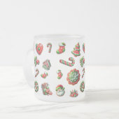 Kerst koekje bakker patroon matglas koffiemok (Voorkant links)