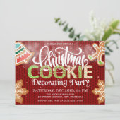Kerst koekje decoreren partij rood groen kaart (Staand voorkant)