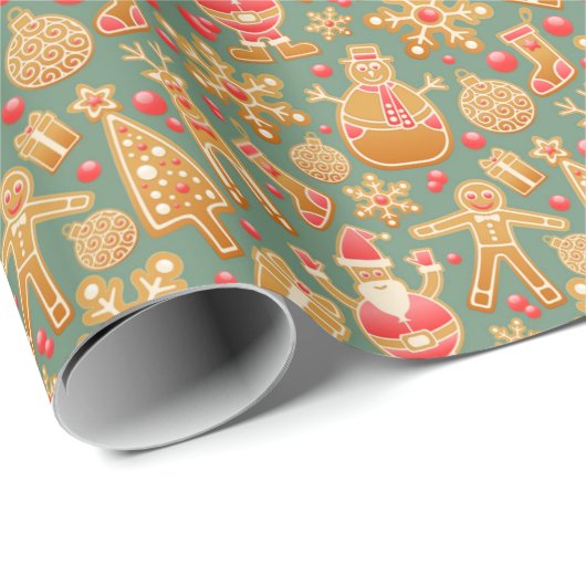 Kerst Koekje Gingbread Inpakpapier (Rol Hoek)