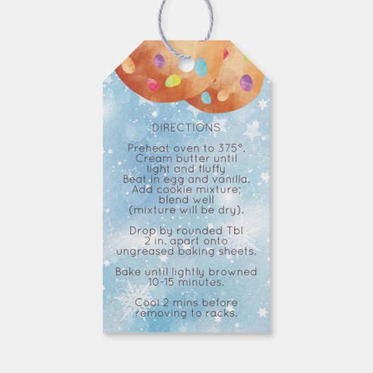 Kerst koekje mix in een pot richtingen cadeau labe cadeaulabel (Achterkant)