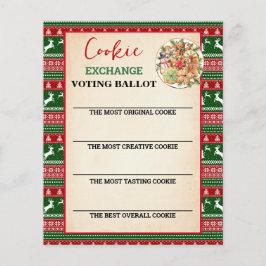 Kerst Koekje Uitwisseling Stemkaart Flyer