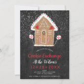 Kerst koekje uitwisseling zwarte gember brood huis kaart (Voorkant)