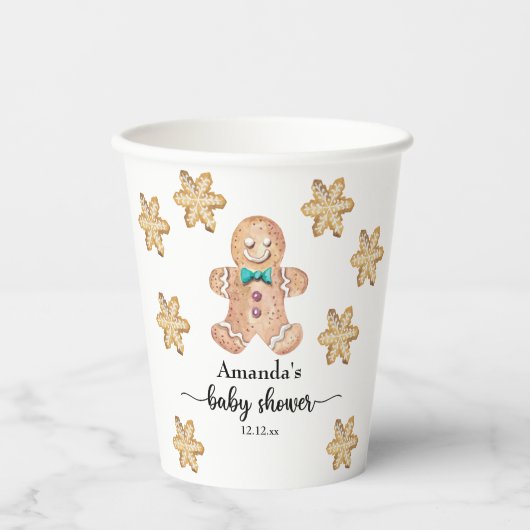 Kerst koekjes baby shower papieren bekers (Voorkant)