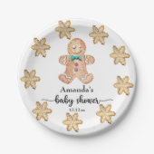 Kerst koekjes baby shower papieren bordje (Voorkant)