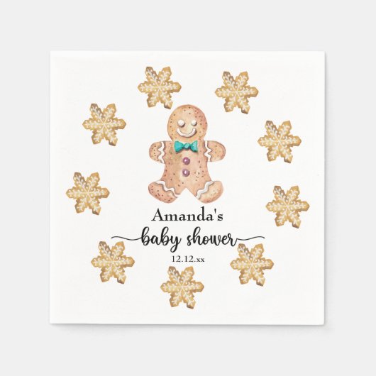 Kerst koekjes baby shower servet (Voorkant)