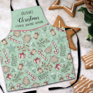 Kerst Koekjes Bakken Groene Naam Schort