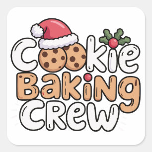 Kerst Koekjes Bakploeg Kerstvakantie  Vierkante Sticker