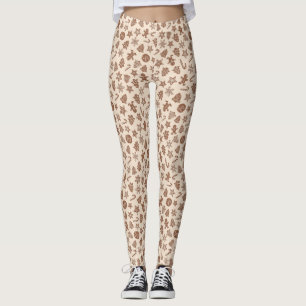 Kerst koekjes geel patroon leggings
