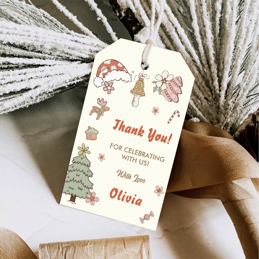 Kerst koekjes partij cadeaulabel