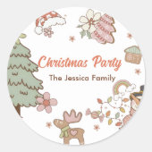 Kerst koekjes partij ronde sticker (Voorkant)