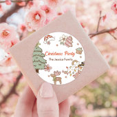 Kerst koekjes partij ronde sticker