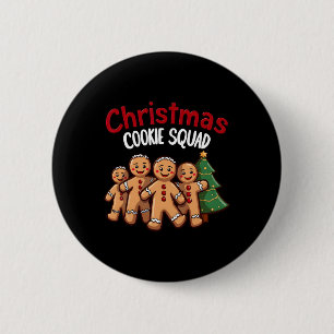 Kerst Koekjes Squad Festieve Gemberkoek Vakantie Ronde Button 5,7 Cm