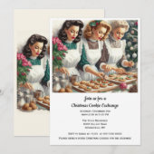 Kerst Koekjes Uitwisselen Retro Dames  Kaart (Voorkant / Achterkant)