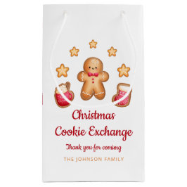 Kerst Koekjes Uitwisselen Schattige Gemberkoek Man Klein Cadeauzakje