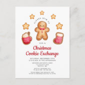 Kerst Koekjes Uitwisselen Schattige Gemberkoek Man Uitnodiging Briefkaart (Voorkant)