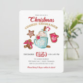 Kerst Koekjes Uitwisselen Uitnodiging (Staand voorkant)