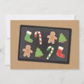 Kerst Koekjes Uitwisseling Feest Hout Xmas Uitnodi Kaart (Achterkant)