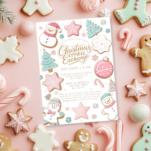 Kerst Koekjes Uitwisseling Feest Kaart