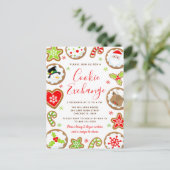 Kerst Koekjes Uitwisseling Rood en Groen Briefkaart (Staand voorkant)