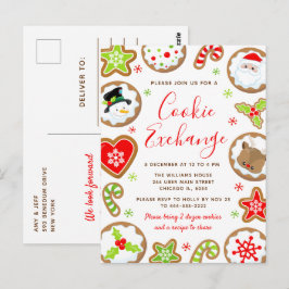 Kerst Koekjes Uitwisseling Rood en Groen Briefkaart