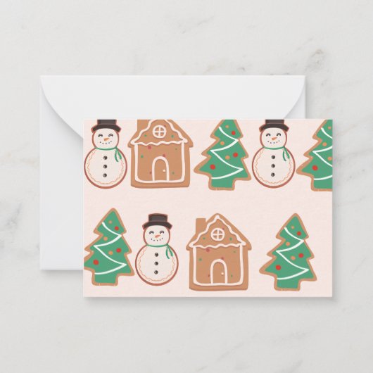 Kerst koekjes viering Kaarten Notitiekaartje (Achterkant)