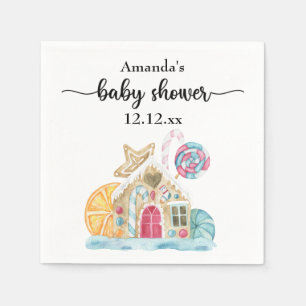 Kerst koekjeshuis baby shower servet