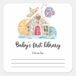 Kerst koekjeshuis - Baby's eerste bibliotheek Vierkante Sticker