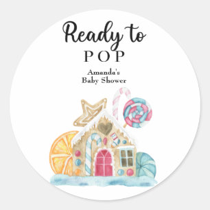 Kerst koekjeshuis - Klaar om te poppen Ronde Sticker