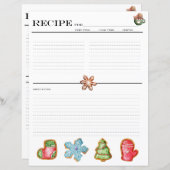 Kerst Koekjesrecept Kaarten (Voorkant / Achterkant)