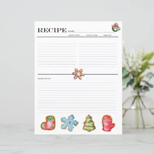 Kerst Koekjesrecept Kaarten (Staand voorkant)