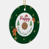 Kerst koekjesruil groen ontbijtkoek keramisch ornament (Rechts)