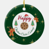 Kerst koekjesruil groen ontbijtkoek keramisch ornament (Achterkant)