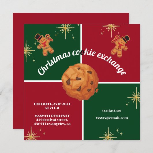 Kerst koekjesruil peperkoek man groen kaart (Voorkant / Achterkant)