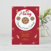 Kerst koekjesruil rode peperkoek feestelijk kaart (Staand voorkant)