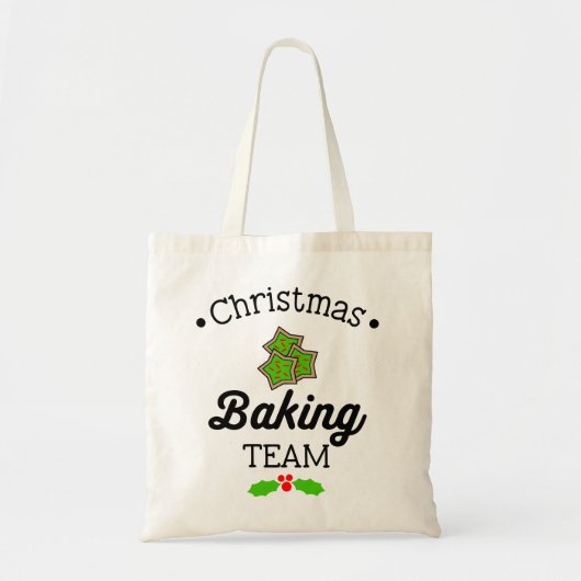 Kerst koekjesuitwisseling gember snap bakken team tote bag (Voorkant)