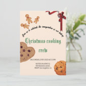 Kerst koekjesuitwisseling swap rood bakken team feestdagenkaart (Staand voorkant)