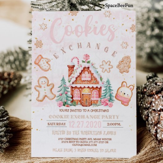 Kerst koekjesuitwisseling uitnodiging Vakantie coo