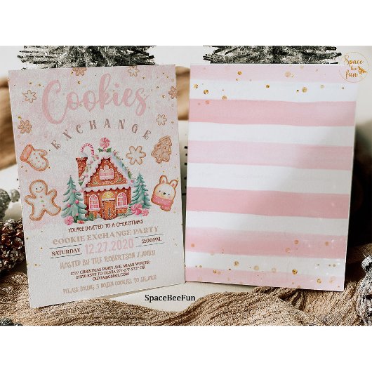 Kerst koekjesuitwisseling uitnodiging Vakantie coo