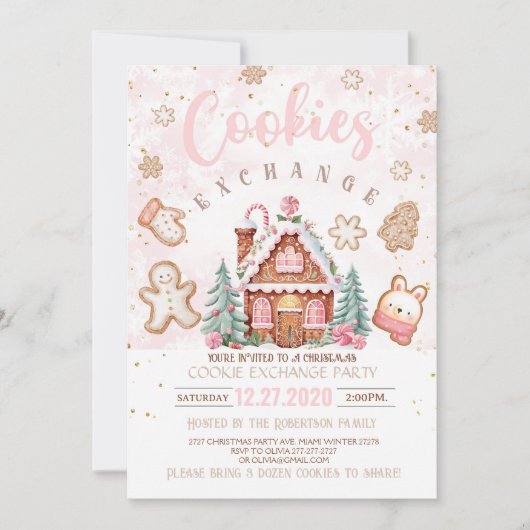 Kerst koekjesuitwisseling uitnodiging Vakantie coo