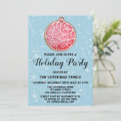 Kerst Koekkerfeestdag Red Ball Blue Snow Kaart (Staand voorkant)