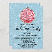 Kerst Koekkerfeestdag Red Ball Blue Snow Kaart (Voorkant / Achterkant)