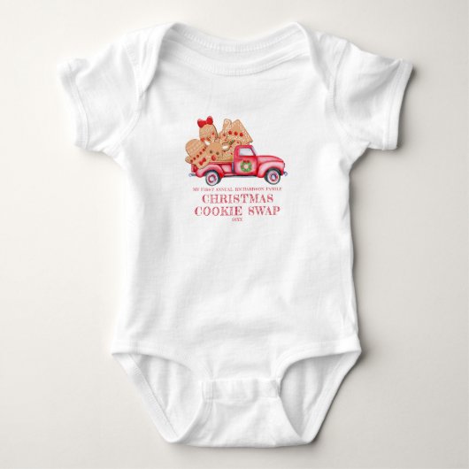 Kerst Koekruil met Mooie Rode Truck Romper (Voorkant)